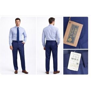 Neiman Marcus Loro Piana Mens Navy Blue Wool Dress Pants 36x27 hemed PINOT Italy